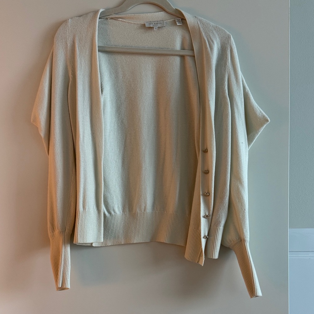 Ted Baker Cream Button-Up Cardigan